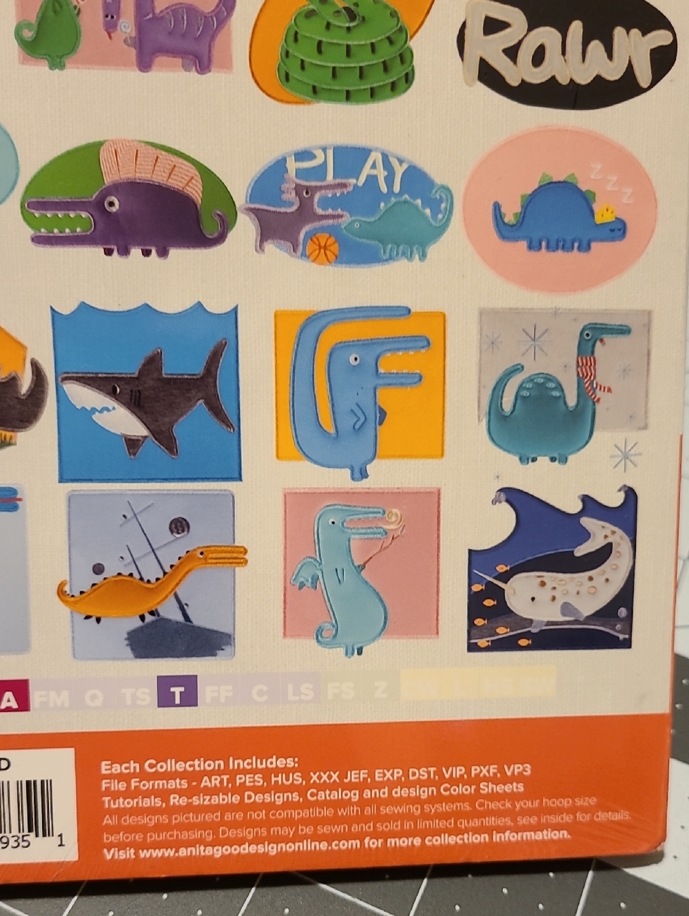 Anita Goodesign Anitas Playhouse Dianosaurs Sharks & Stuff Sewing Quilting NWT - Picture 9 of 13